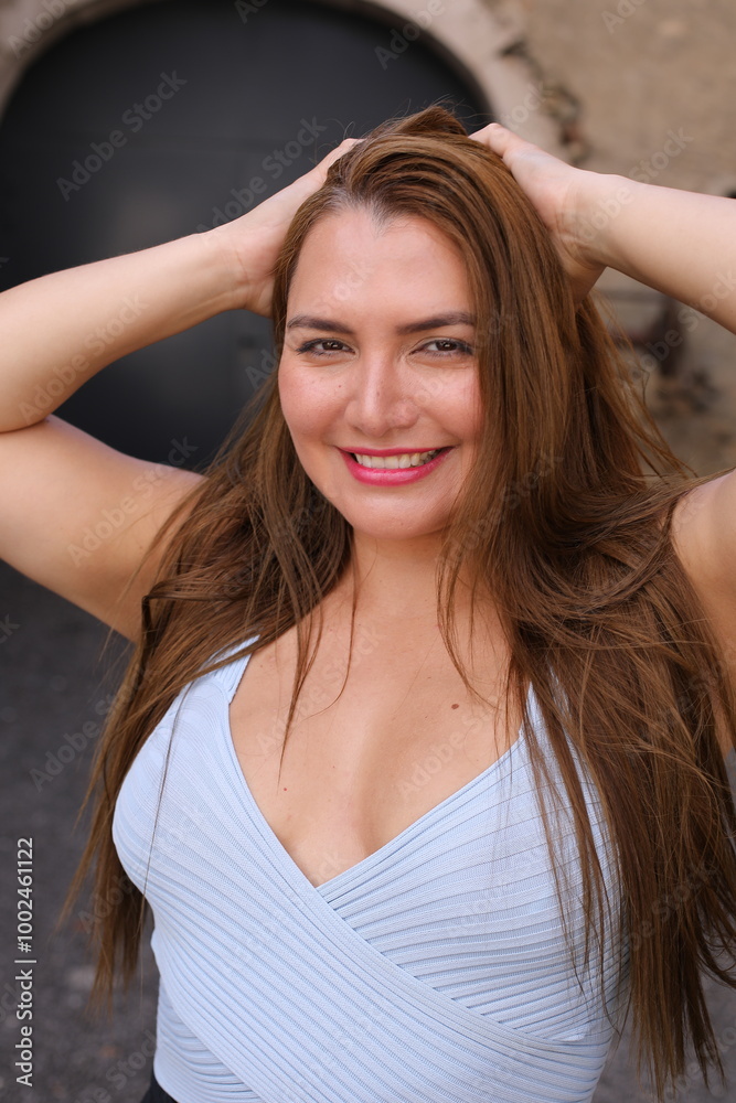 Obraz premium Woman touching her fabulous hair