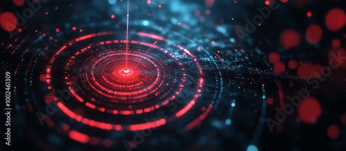 Wallpaper Mural Futuristic digital abstract design featuring red circles and glowing patterns, perfect for technology-themed projects. Torontodigital.ca