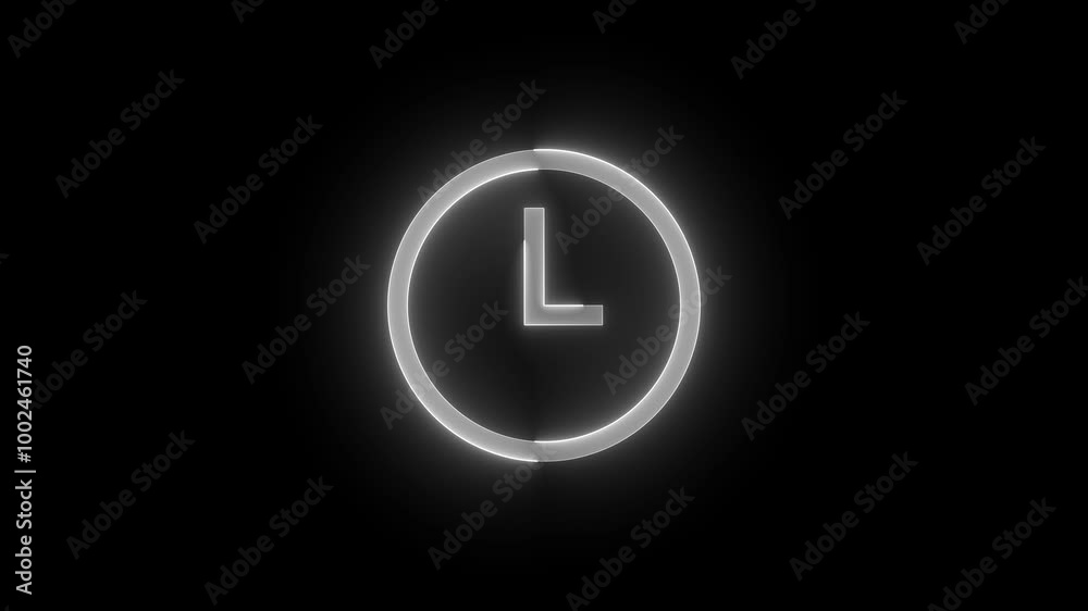 Recent stroke icon glowing neon animation Recent stroke icon glowing neon animation