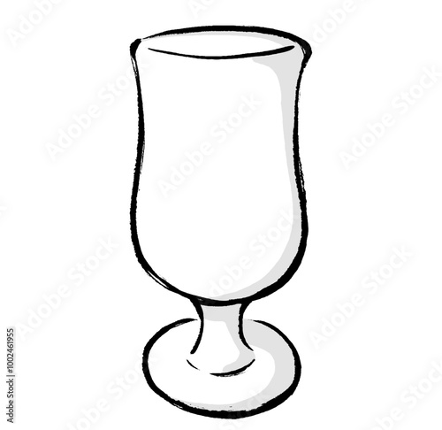 筆タッチのグラスのイラスト