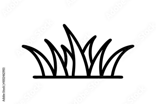 Artistic Representation of Tall Slender Grass Blades in Blooming Harmony 