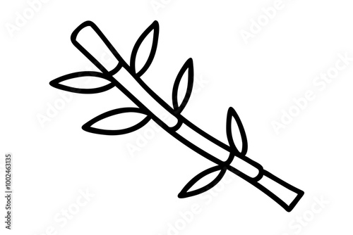 Elegant Vector Art of Few Thin Bamboo Leaves for Eco Friendly Projects 