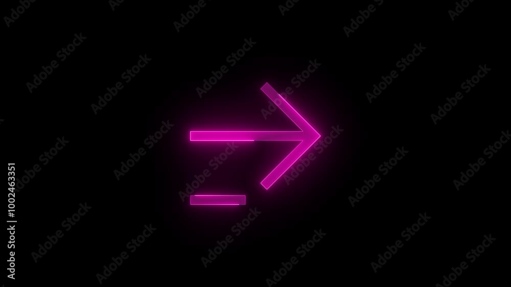 Right arrow key time stroke icon glowing neon animation Right arrow key time stroke icon glowing neon animation