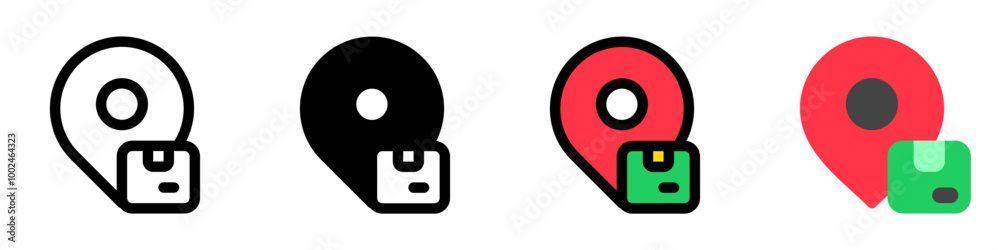 Editable track package, location tracking vector icon. Shipping, delivery, e-commerce, logistics. Part of a big icon set family. Perfect for web and app interfaces, presentations, infographics, etc Editable track package, location tracking vector icon. Shipping, delivery, e-commerce, logistics. Part of a big icon set family. Perfect for web and app interfaces, presentations, infographics, etc