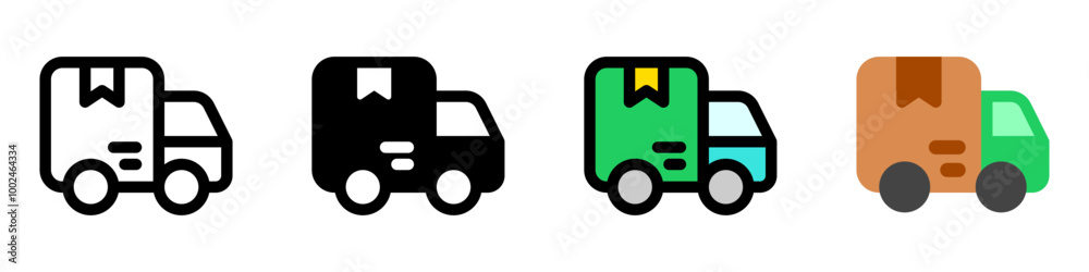 Editable delivery truck vector icon. Shipping, delivery, e-commerce, transport, logistics. Part of a big icon set family. Perfect for web and app interfaces, presentations, infographics, etc Editable delivery truck vector icon. Shipping, delivery, e-commerce, transport, logistics. Part of a big icon set family. Perfect for web and app interfaces, presentations, infographics, etc