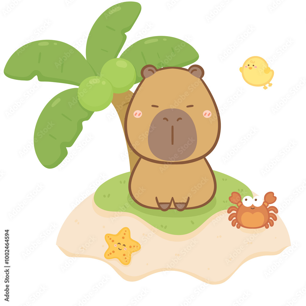 Fototapeta premium Capybara on island 