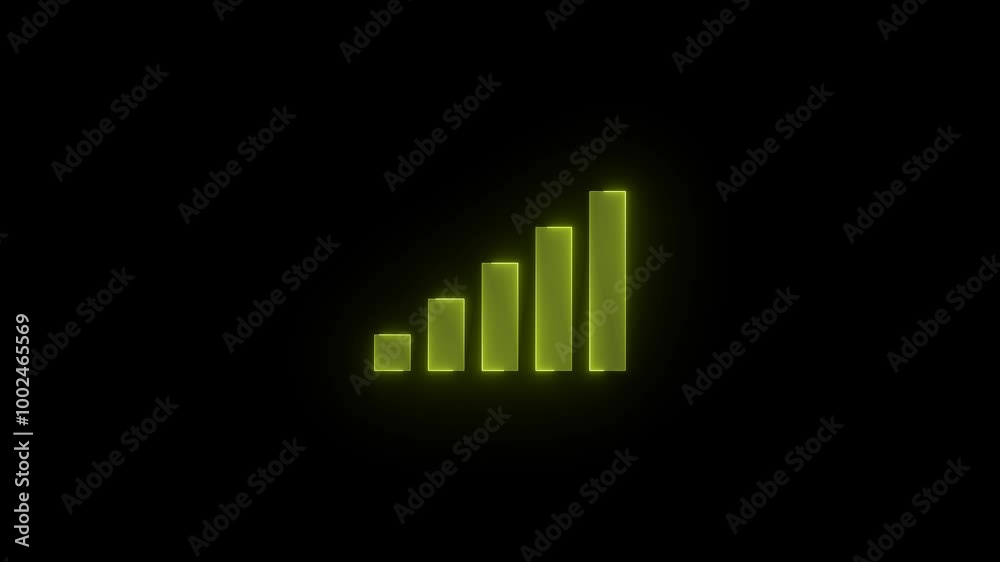 Signal bars stroke icon glowing neon animation Signal bars stroke icon glowing neon animation