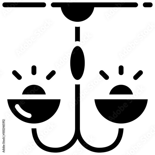 ceiling light glyph vector icon
