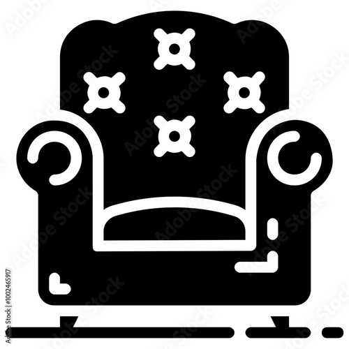 couch glyph vector icon