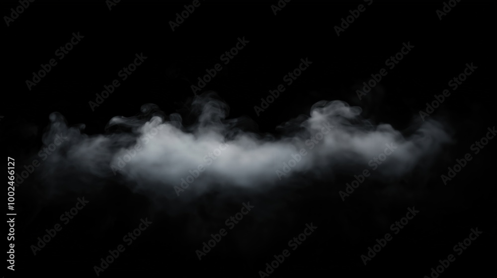 Wispy fog cloud on black background Wispy fog cloud on black background