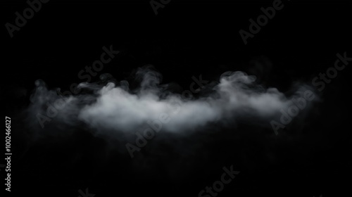 Wispy fog cloud on black background