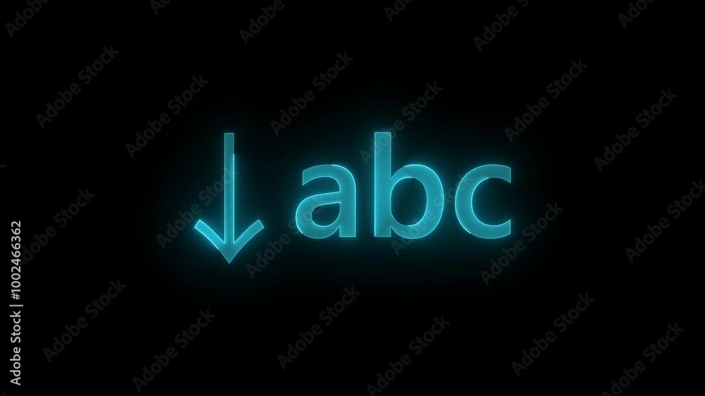 Small letter text symbol stroke icon glowing neon animation Small letter text symbol stroke icon glowing neon animation