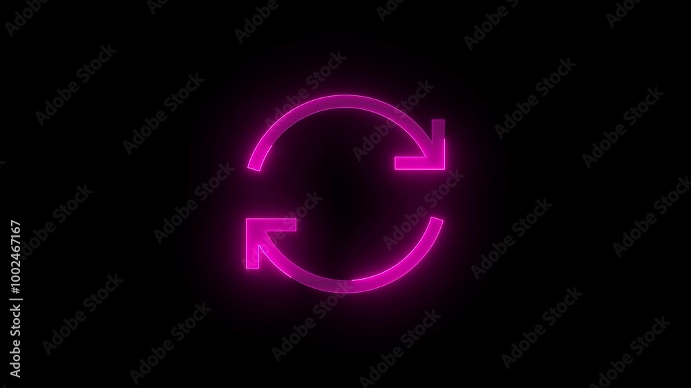 Sync circle arrow stroke icon glowing neon animation Sync circle arrow stroke icon glowing neon animation
