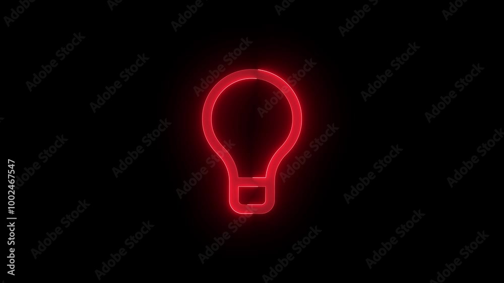 Tool tip bulb stroke icon glowing neon animation Tool tip bulb stroke icon glowing neon animation