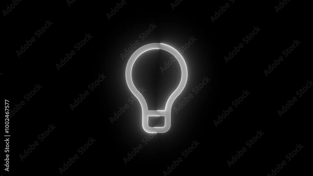Tool tip bulb stroke icon glowing neon animation Tool tip bulb stroke icon glowing neon animation