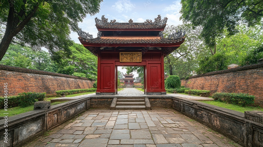 Ancient Gate and Pathway Leading to a Historical Place Ancient Gate and Pathway Leading to a Historical Place
