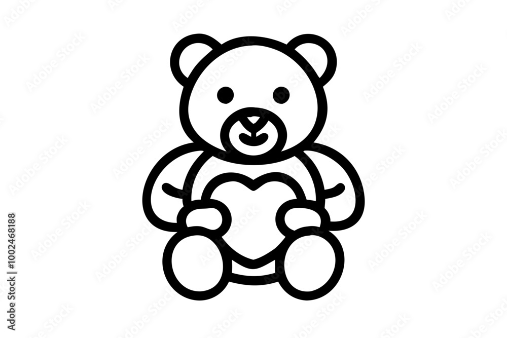 Obraz premium Sweet Plush Teddy Bear Holding a Balloon Vector Art for Celebrations 