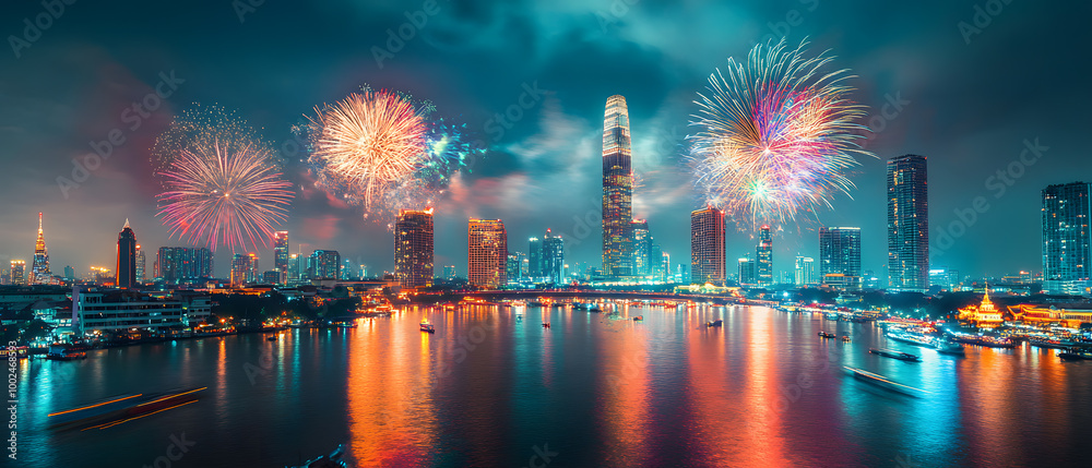 Obraz premium Christmas and New Year-themed graphic backgrounds for cards