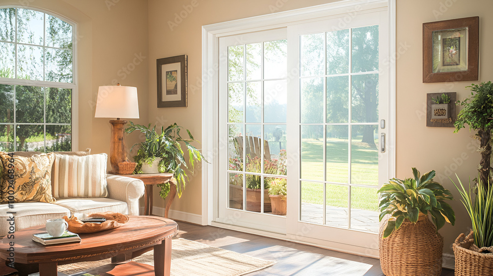 © Studios - Close up image of aluminum frame sliding patio door system