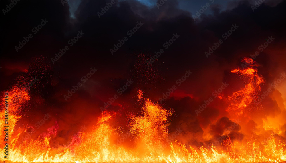 Black dark red orange yellow pattern background. Night sky fire explosion burst flame smoke burning light glow hot. Horror hell evil scary spooky creepy. Black dark red orange yellow pattern background. Night sky fire explosion burst flame smoke burning light glow hot. Horror hell evil scary spooky creepy.