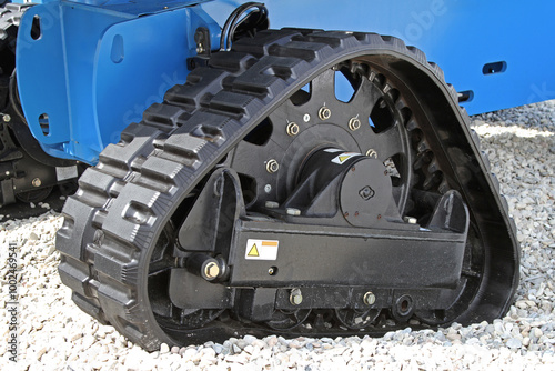 Foto Continuous Rubber Tracks on Road Works Construction Machinery