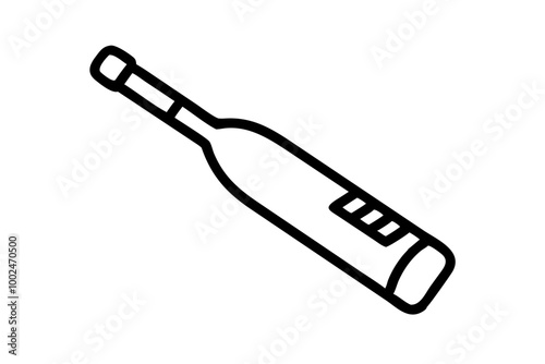 Vector Illustration of Air Cricket Bat Icon Perfect for Modern Cricket Themed Projects and Merchandise
