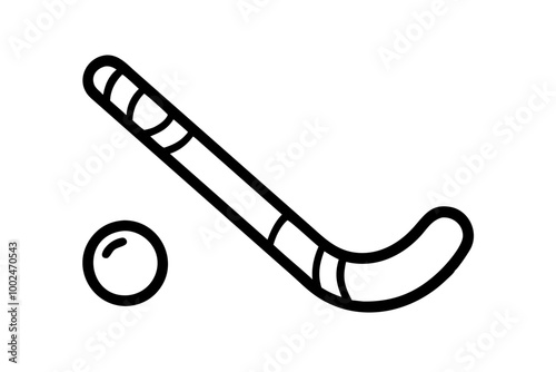 Vector Illustration of Ice Hockey Stick Soaring Through the Air Celebrating Athleticism
