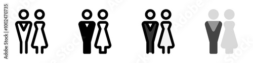 Editable bride and groom, wedding, couple vector icon. Wedding, valentine, love, celebration. Part of a big icon set family. Perfect for web and app interfaces, presentations, infographics, etc