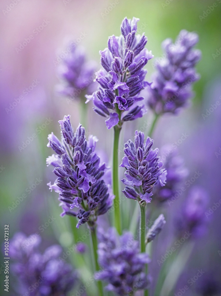 Obraz premium Lavender Stems with Soft Pastel Blur