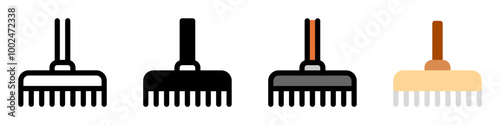 Editable rake vector icon. Gardening, landscaping, horticulture. Part of a big icon set family. Perfect for web and app interfaces, presentations, infographics, etc