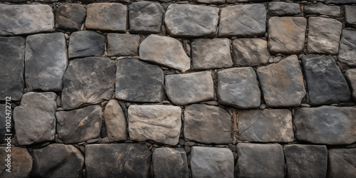 Stone Wall Texture Rough Grey Stones Closeup