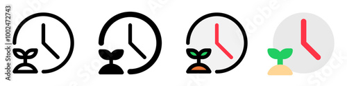 Editable plant growing time vector icon. Gardening, landscaping, horticulture. Part of a big icon set family. Perfect for web and app interfaces, presentations, infographics, etc