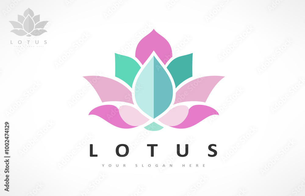 Lotus flower logo vector design