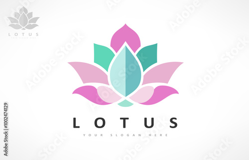 Lotus flower logo vector design