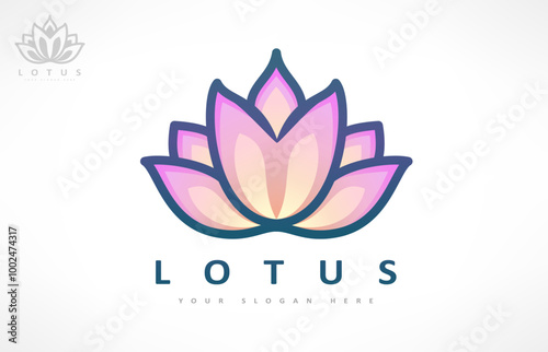Lotus flower logo vector design