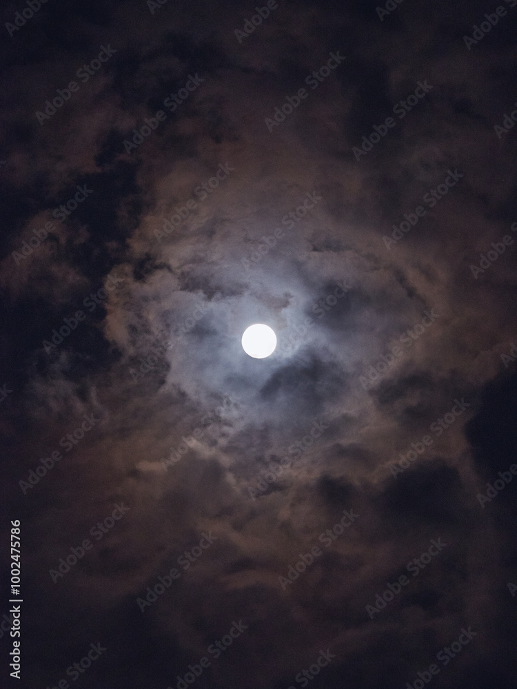 Naklejka premium moon and clouds