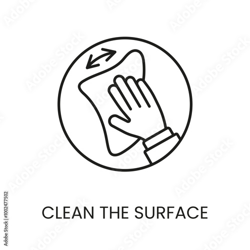 Clear Surface Wipe Line Icon Vector With Editable Stroke