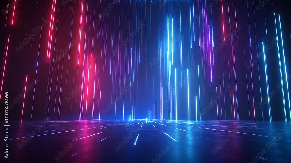 Abstract background with vibrant illuminated vertical lines in blue and pink, creating a dynamic and futuristic atmosphere. Abstract background with vibrant illuminated vertical lines in blue and pink, creating a dynamic and futuristic atmosphere.