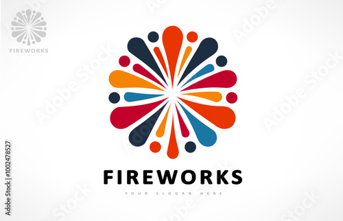 fireworks and stars logo vector design