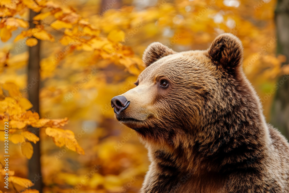 Obraz premium An animal in an autumn forest created with generative AI technology