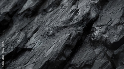 Black Rock Texture: Close Up Photography of Rough Stone Surface