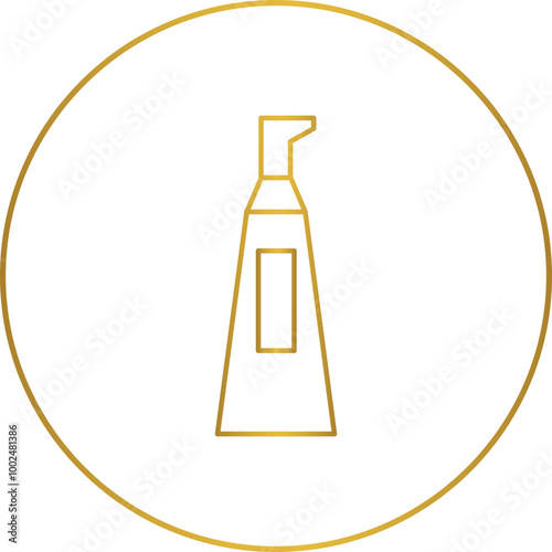Linear icons for beauty services gold highlights, makeup, skincare, haircare, and wellness. Beauty salons     