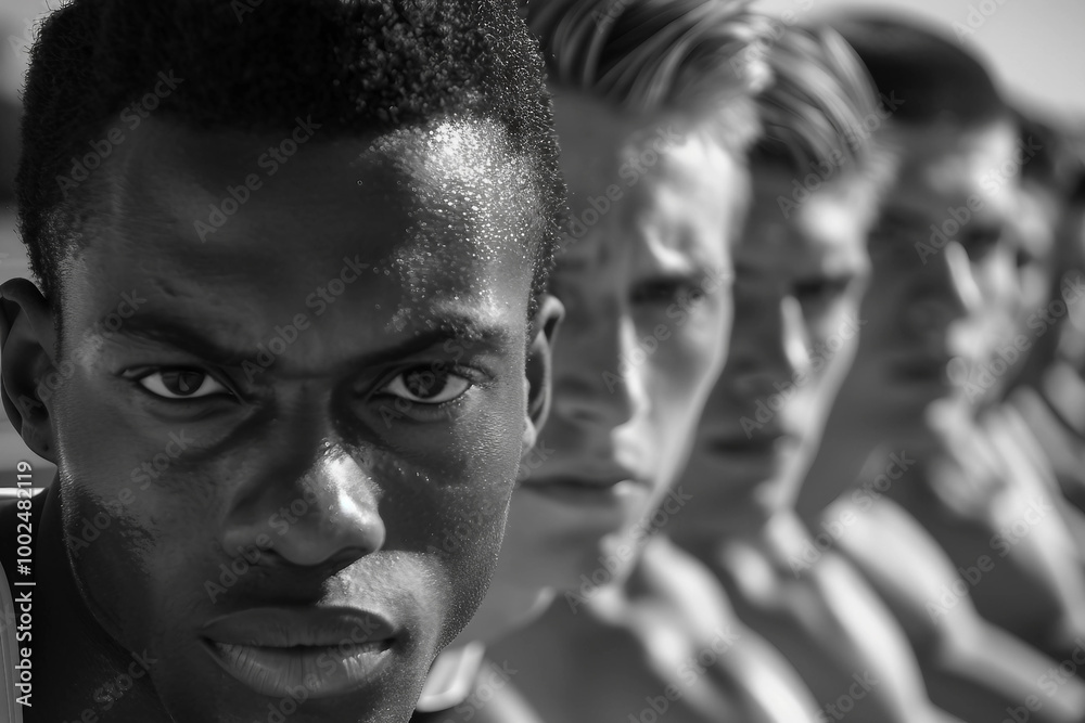 Persistent athlete man training to compete in the Olympic games generative AI