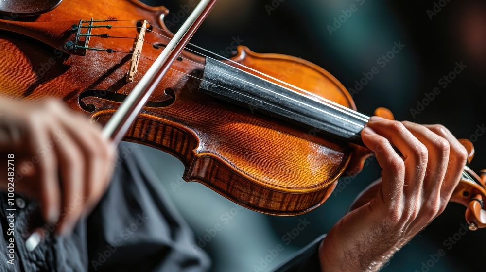 Close-up of a violinist's hands as they play an intricate melody, showcasing the fine details of the instrument and skill. Close-up of a violinist's hands as they play an intricate melody, showcasing the fine details of the instrument and skill.