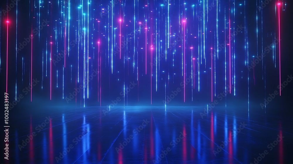 Abstract glowing lights and reflections creating a vibrant background for visual effects. Abstract glowing lights and reflections creating a vibrant background for visual effects.