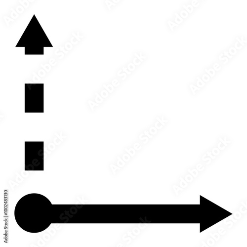 X-axis, horizontal axis - Icon