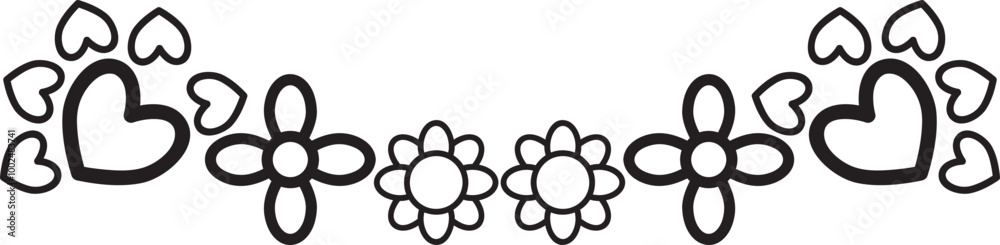 Fototapeta premium petal doodle illustration