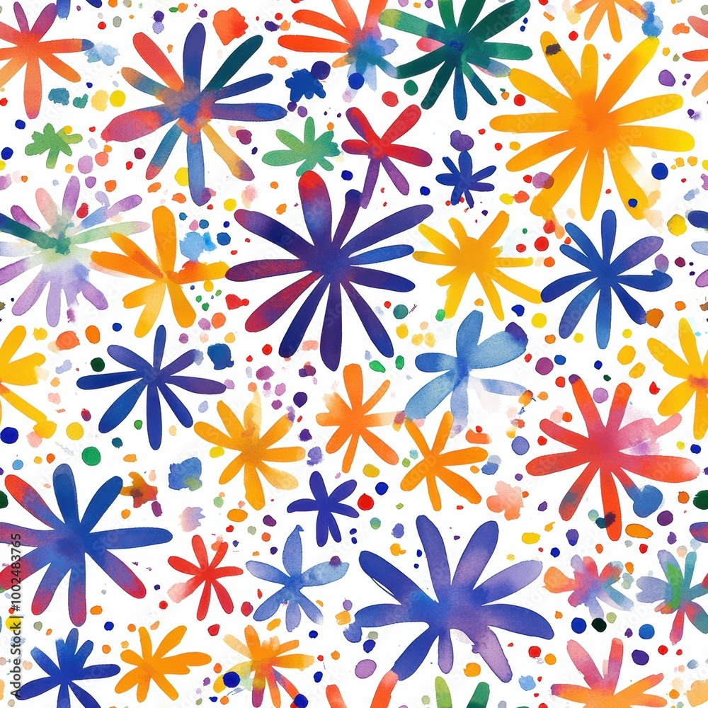 Watercolor Flower Pattern. Watercolor Flower Pattern.