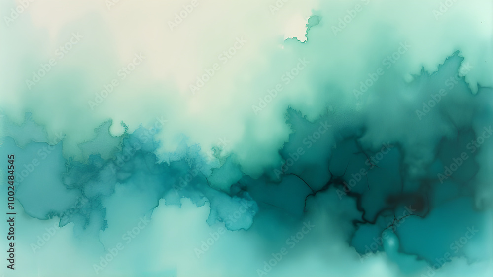 Abstract green watercolor in paper texture can be used as a background or wallpaper, generative Ai Abstract green watercolor in paper texture can be used as a background or wallpaper, generative Ai
