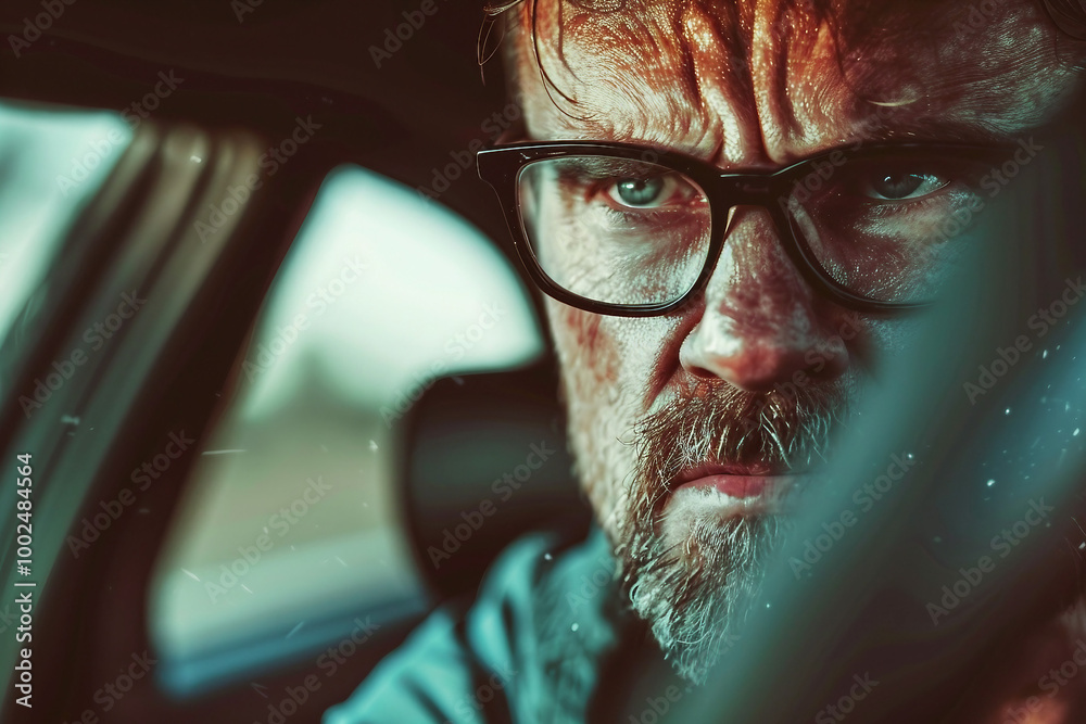 Car crash night scene created with generative ai Car crash night scene created with generative ai